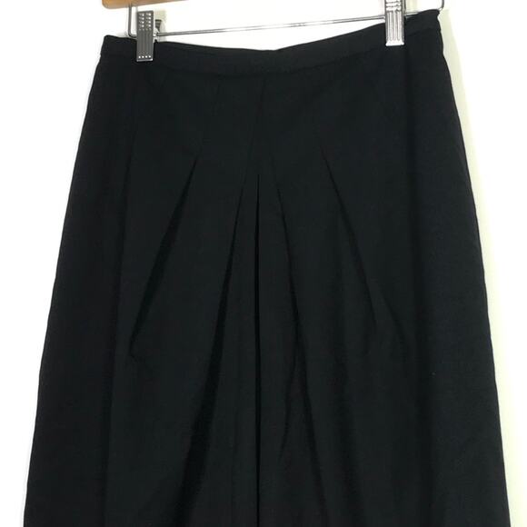 Lafayette 148 New York Pleated Black A-Line Wool Skirt 2 EUC - Picture 3 of 8